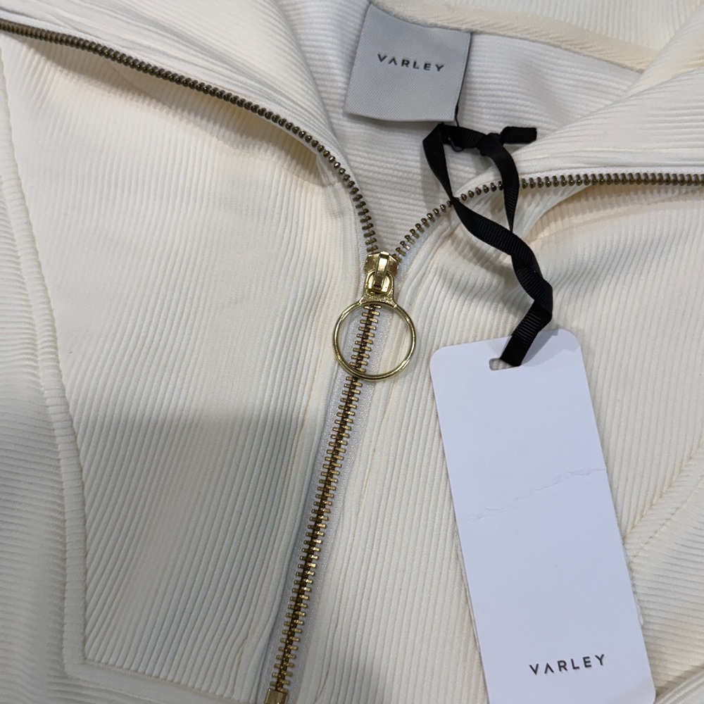 Varley Ivory Ribbed Half-Zip Top - Picture 2 of 5